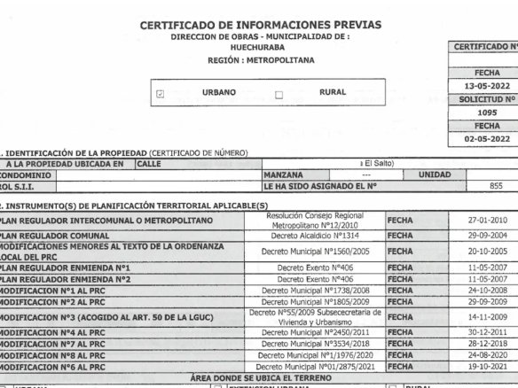 CIP certificado de informes previos