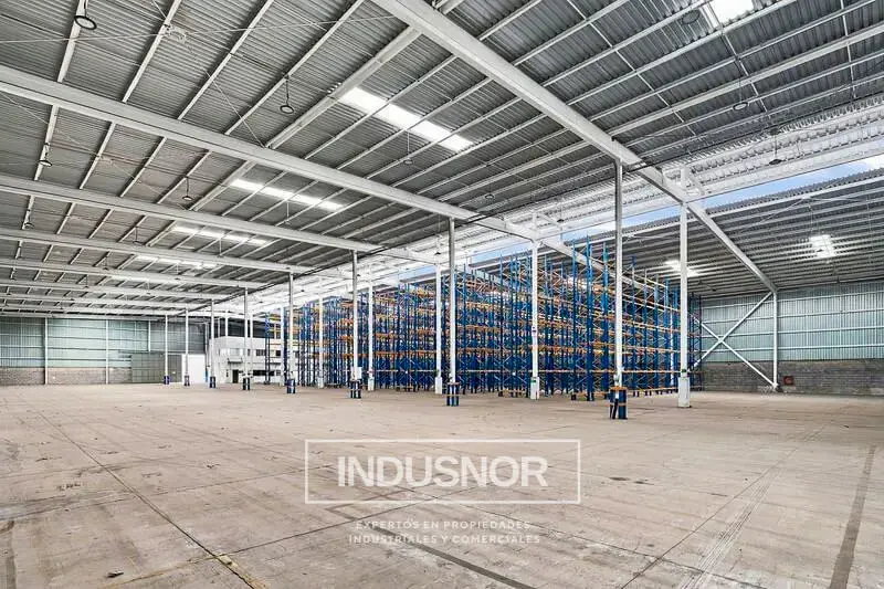 Bodega industrial en arriendo en Santiago, interior de galpón con altura para logística